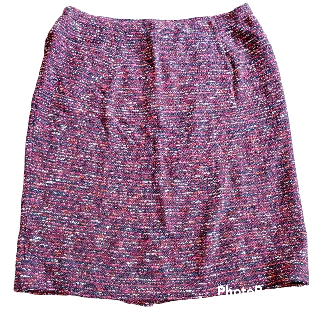 J. Jill Purple Tweed Pencil Skirt